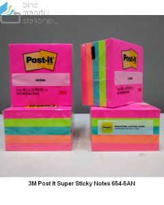 3M Post-it 654-5AN Sticky Note Neon 76x76mm 500 Sheets