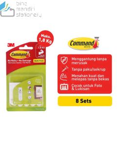 Contoh Alat Perlengkapan Kantor merk 3M Command , Gambar Produk Command 17204-8 Medium Picture Hanging Strips 8 set harga 64500 di Toko Peralatan Sekolah Murah