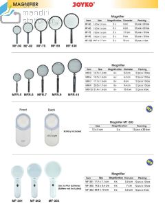 Joyko MF-100 | MF-50 | MF-60 | MF-75 | MF-90 | MFR-10 | MFR-200 | MFR-301 | MFR-302 | MFR-303 | MFR-5 | MFR-6 | MFR-7 | MFR-9 Lup Kaca Pembesar Magnifier